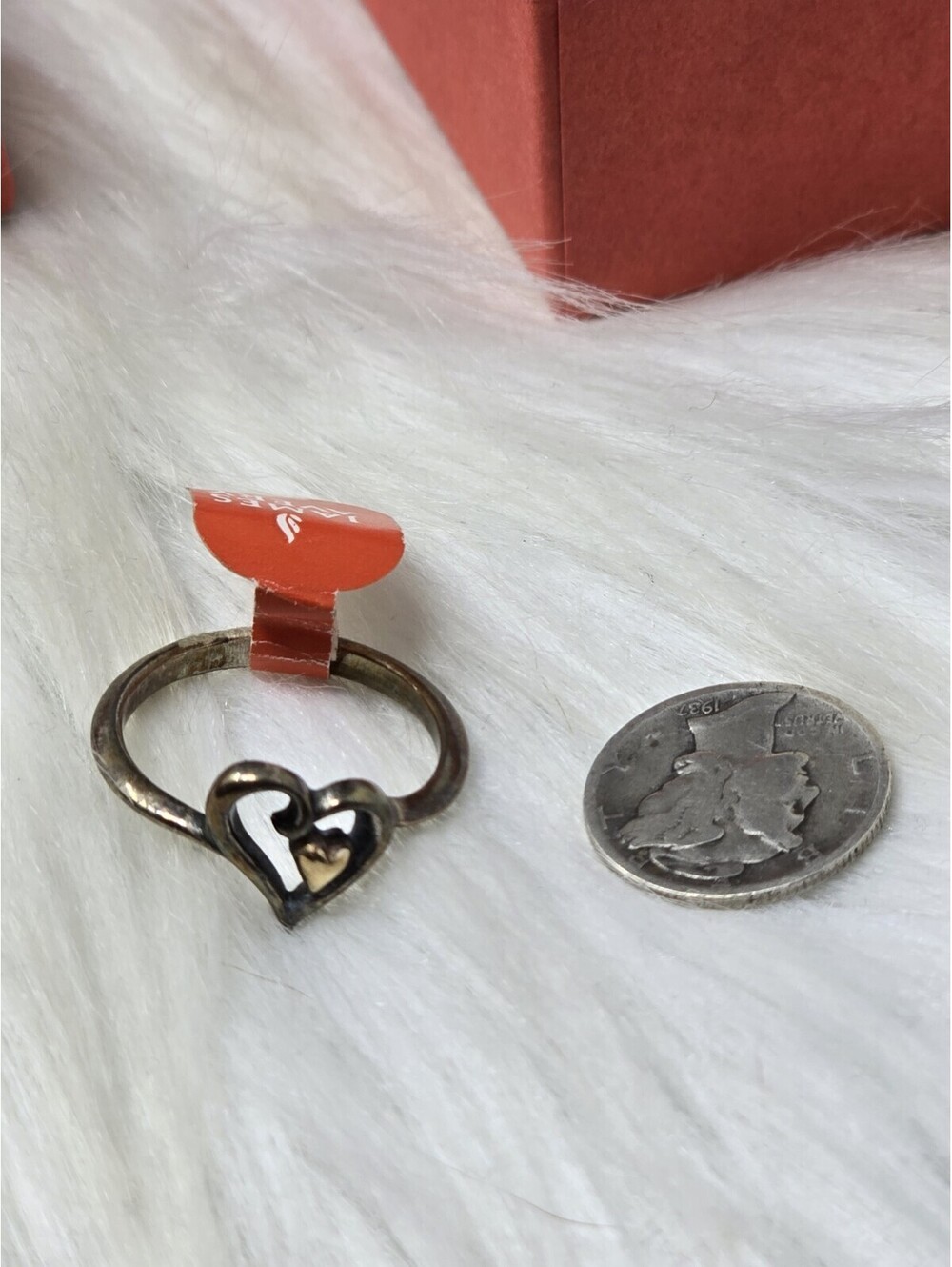 NWT James Avery Joy of My Heart 925 & 14k Gold Ring Sz 8 Box